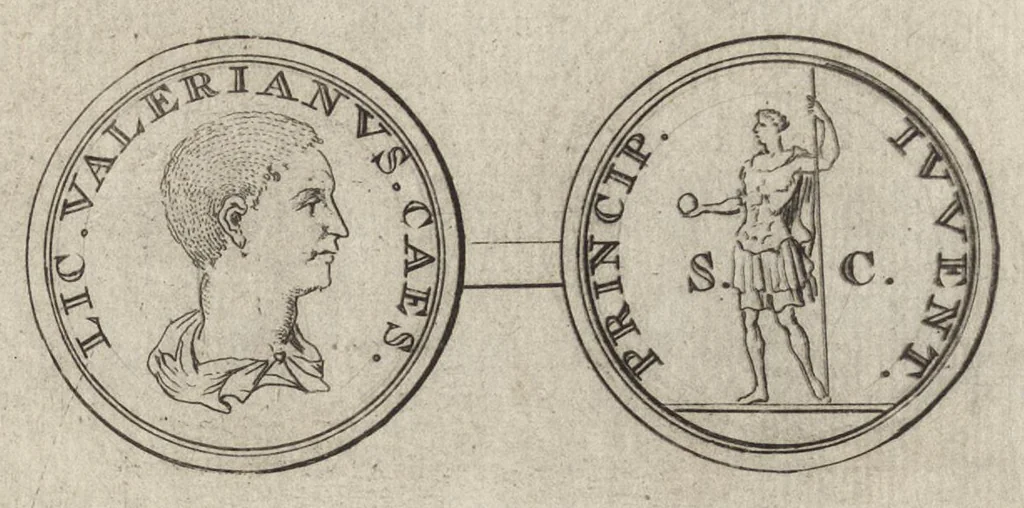 An illustration from Numismata imperatorum romanorum praestantiora a Julio Caesare ad Postumum et tyrannos, 1694, leaf 206