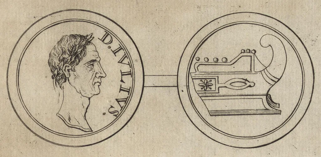 An illustration from Numismata imperatorum romanorum praestantiora a Julio Caesare ad Postumum et tyrannos, 1694, leaf 22