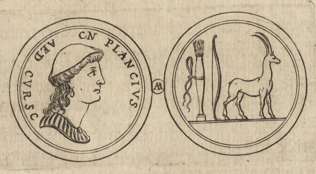 An illustration from Observationes et conjecturae in numismata quaedam antiqva : párergon Laurentii Begeri ... Accedunt duae ill. Ez. Spanhemii ad authorem epistolae, iisque interjecta authorus ad priorem responsoria, 1691, leaf 83