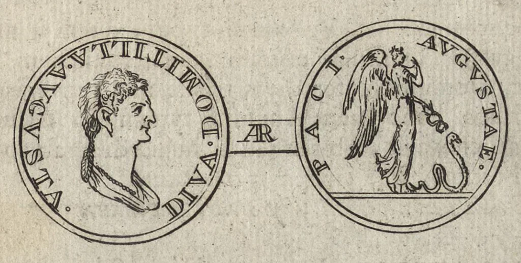 An illustration from Numismata imperatorum romanorum praestantiora a Julio Caesare ad Postumum et tyrannos, 1694, leaf 112
