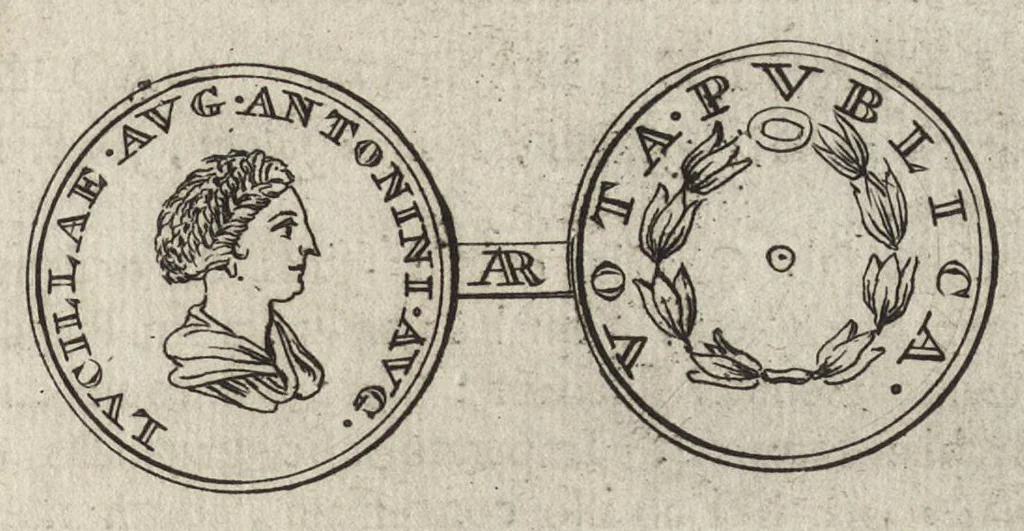 An illustration from Numismata imperatorum romanorum praestantiora a Julio Caesare ad Postumum et tyrannos, 1694, leaf 200