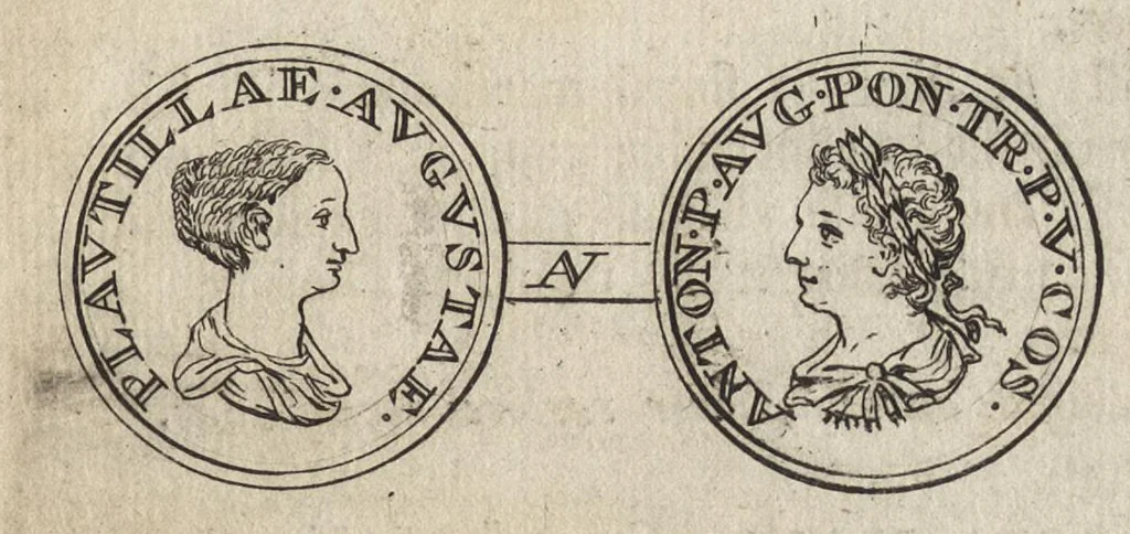 An illustration from Numismata imperatorum romanorum praestantiora a Julio Caesare ad Postumum et tyrannos, 1694, leaf 282