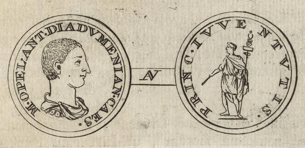 An illustration from Numismata imperatorum romanorum praestantiora a Julio Caesare ad Postumum et tyrannos, 1694, leaf 296