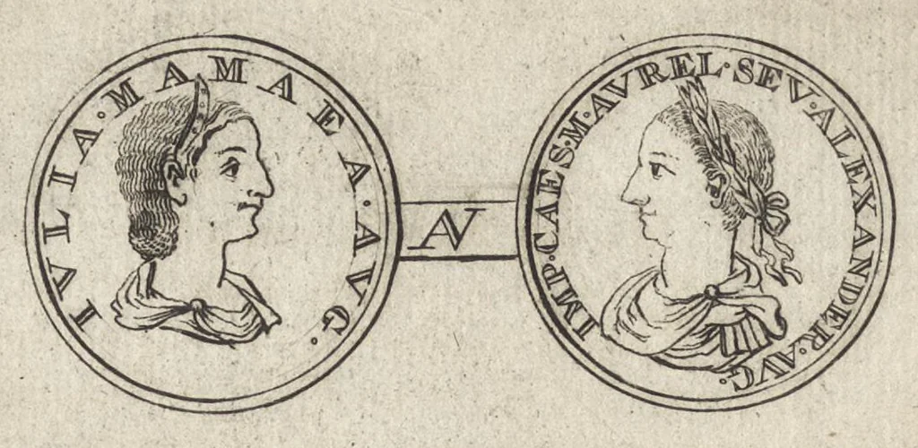 An illustration from Numismata imperatorum romanorum praestantiora a Julio Caesare ad Postumum et tyrannos, 1694, leaf 315