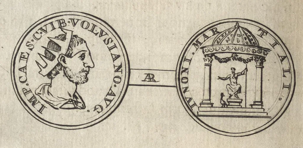 An illustration from Numismata imperatorum romanorum praestantiora a Julio Caesare ad Postumum et tyrannos, 1694, leaf 363