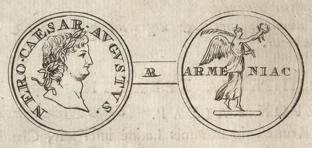 An illustration from Numismata imperatorum romanorum praestantiora a Julio Caesare ad Postumum et tyrannos, 1694, leaf 79