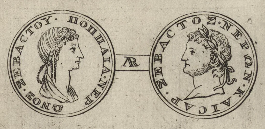 An illustration from Numismata imperatorum romanorum praestantiora a Julio Caesare ad Postumum et tyrannos, 1694, leaf 86