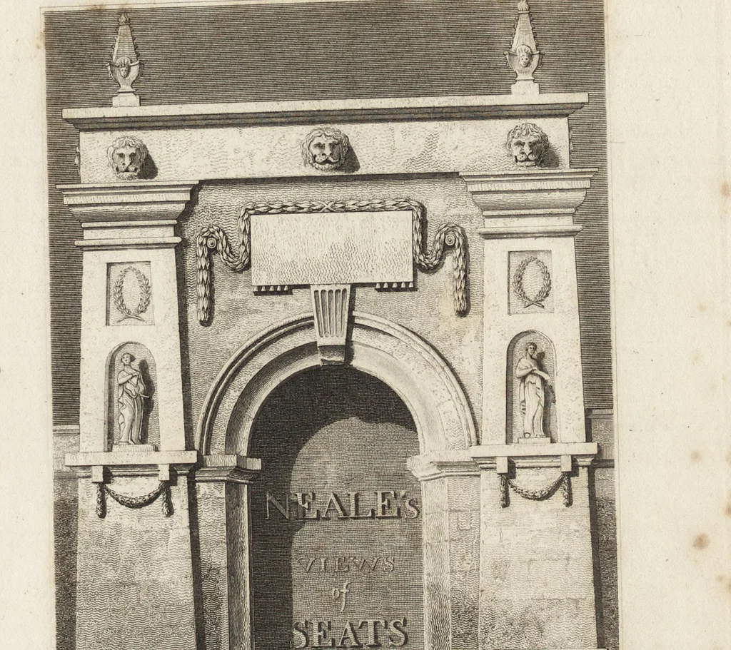 An illustration from Views of the seats of noblemen and gentlemen, in England, Wales, Scotland, and Ireland, 1820, leaf 8