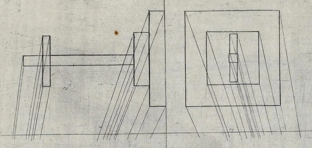 An illustration from La perspectiue : auec la raison des ombres et miroirs, 1612, leaf 106