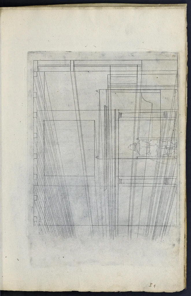 An illustration from La perspectiue : auec la raison des ombres et miroirs, 1612, leaf 112