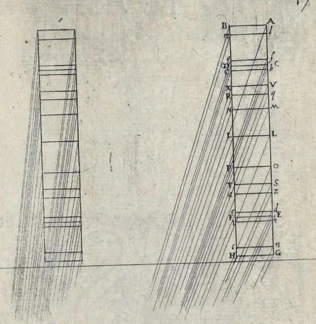 An illustration from La perspectiue : auec la raison des ombres et miroirs, 1612, leaf 34