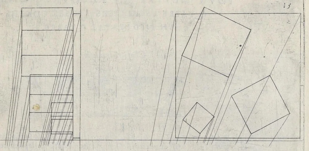 An illustration from La perspectiue : auec la raison des ombres et miroirs, 1612, leaf 40