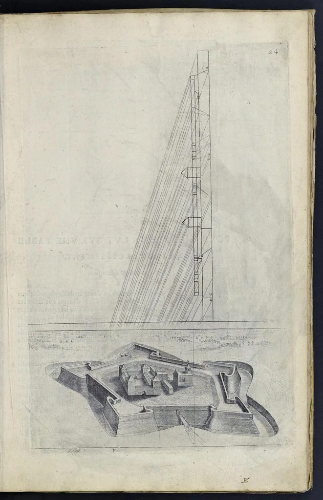 An illustration from La perspectiue : auec la raison des ombres et miroirs, 1612, leaf 58