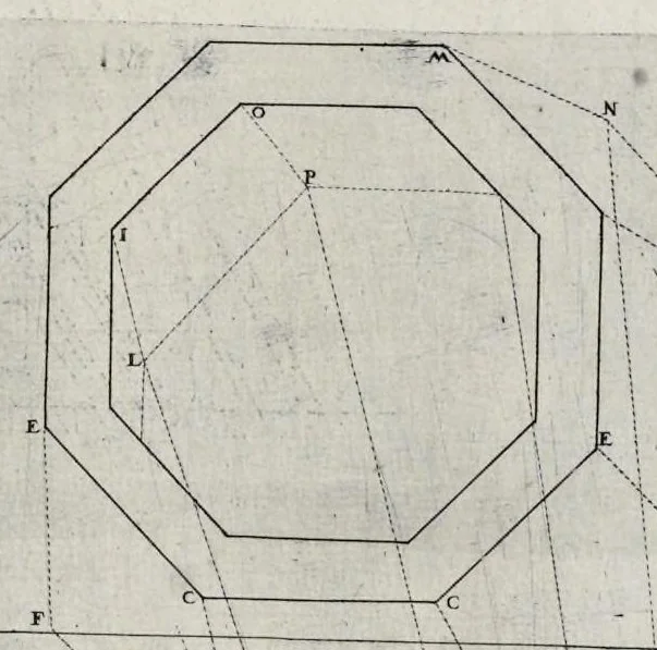 An illustration from La perspectiue : auec la raison des ombres et miroirs, 1612, leaf 98