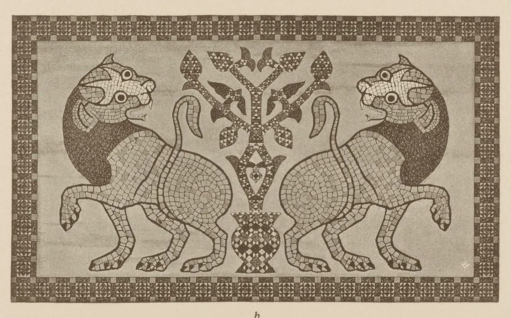 An illustration from Künstlerische entwicklung der weberei und stickerei innerhalb des europäischen kulturkreises von der spätantiken zeit bis zum beginne des XIX. jahrhundertes : mit ausschluss der volkskunst, 1904, leaf 138