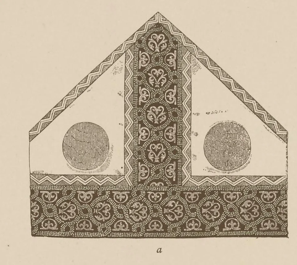 An illustration from Künstlerische entwicklung der weberei und stickerei innerhalb des europäischen kulturkreises von der spätantiken zeit bis zum beginne des XIX. jahrhundertes : mit ausschluss der volkskunst, 1904, leaf 154