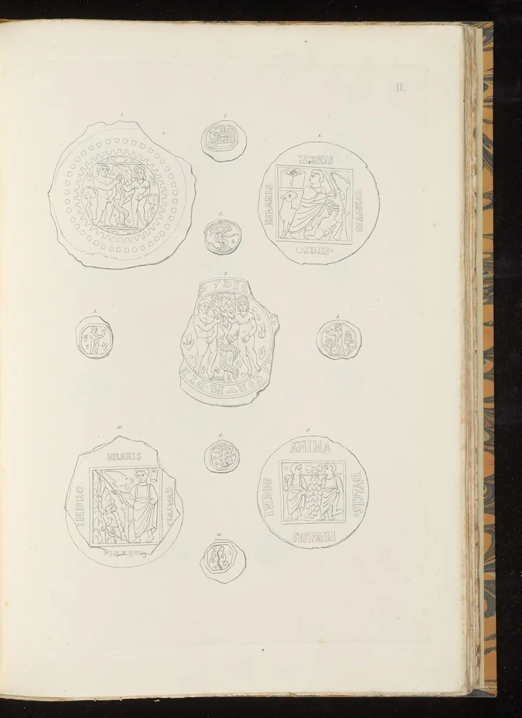 An illustration from Vetri ornati di figure in oro, trovati nei cimiteri dei cristiani primitivi di Roma, 1858, leaf 144