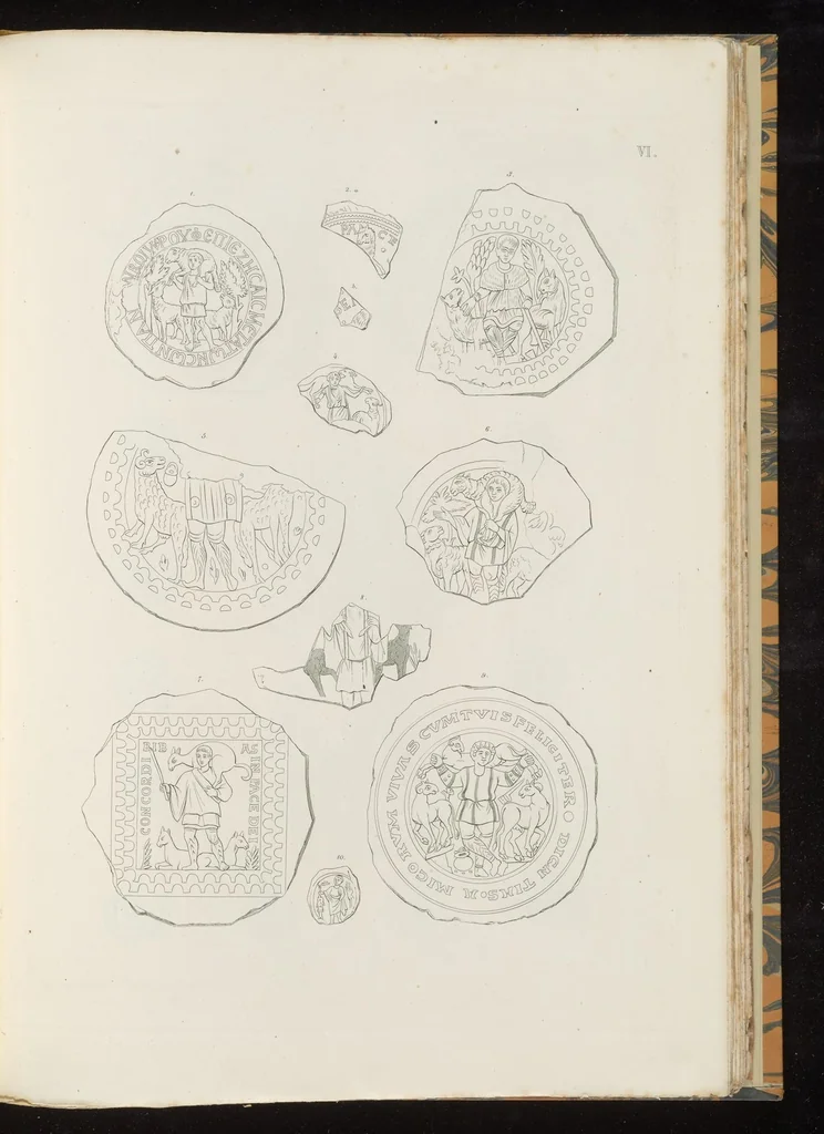 An illustration from Vetri ornati di figure in oro, trovati nei cimiteri dei cristiani primitivi di Roma, 1858, leaf 152