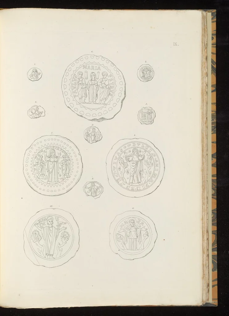 An illustration from Vetri ornati di figure in oro, trovati nei cimiteri dei cristiani primitivi di Roma, 1858, leaf 158