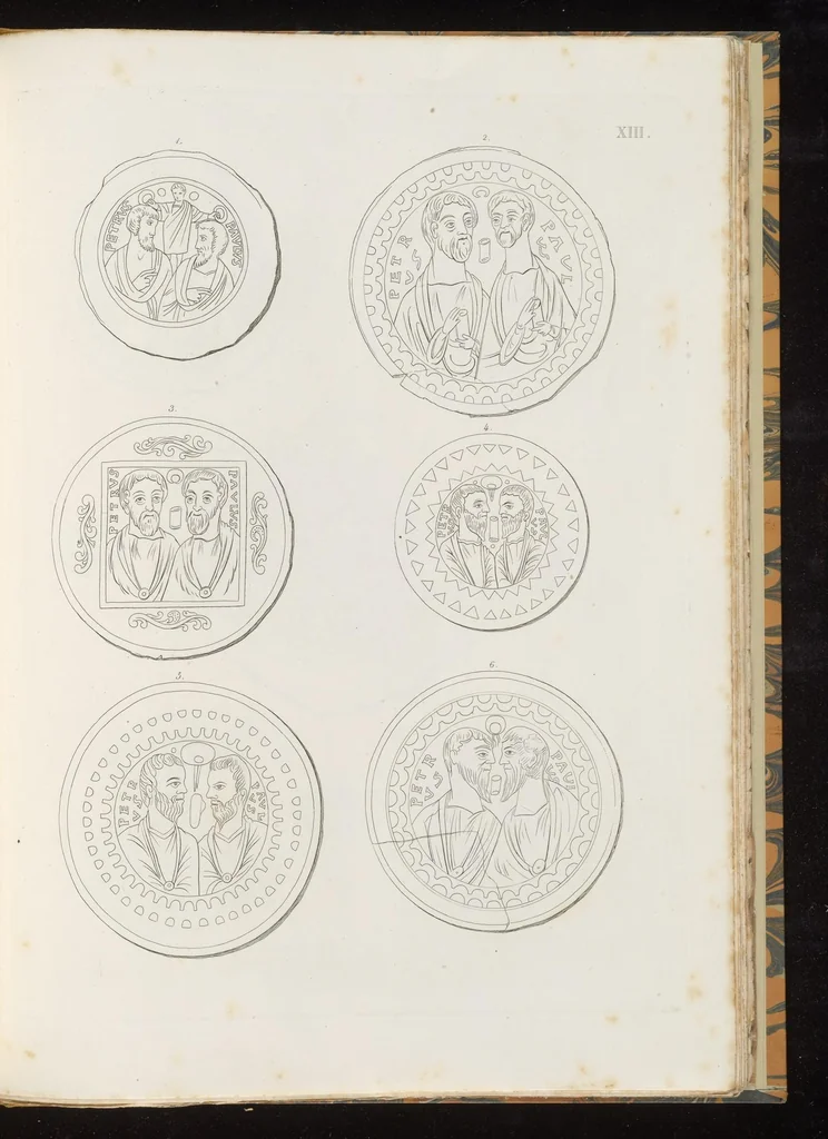 An illustration from Vetri ornati di figure in oro, trovati nei cimiteri dei cristiani primitivi di Roma, 1858, leaf 166