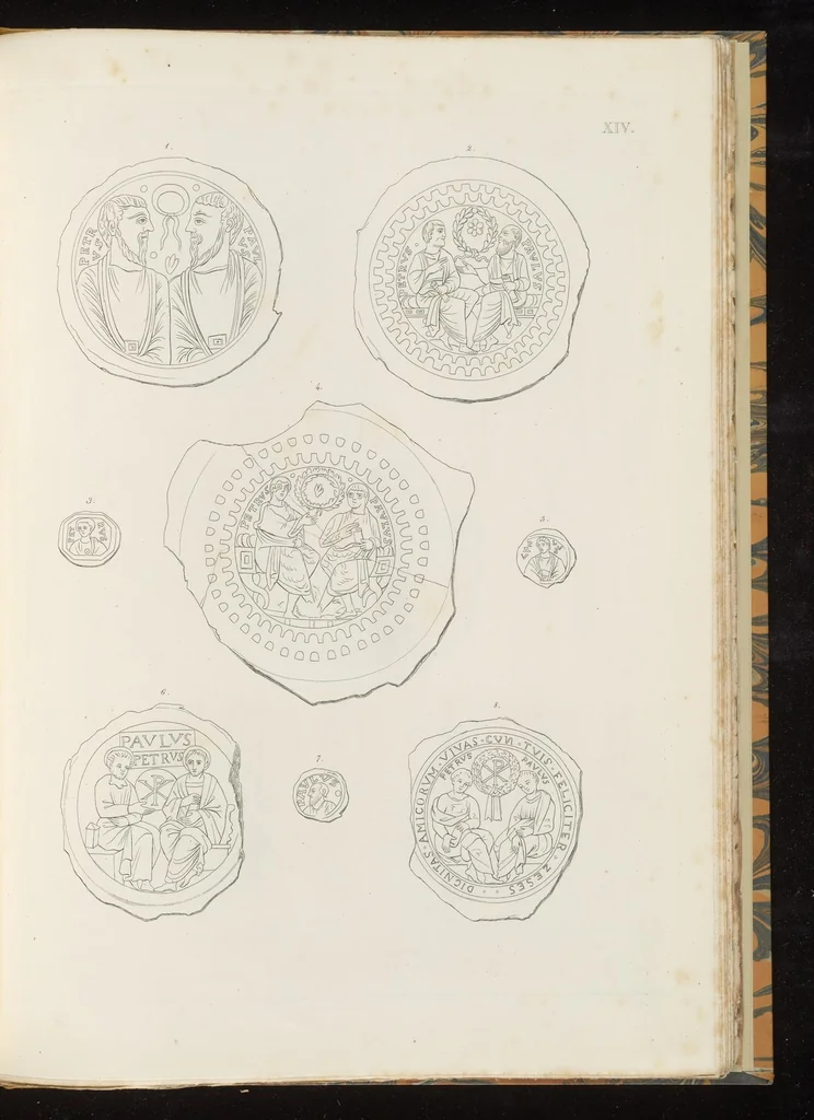 An illustration from Vetri ornati di figure in oro, trovati nei cimiteri dei cristiani primitivi di Roma, 1858, leaf 168