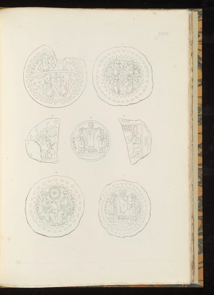 An illustration from Vetri ornati di figure in oro, trovati nei cimiteri dei cristiani primitivi di Roma, 1858, leaf 186