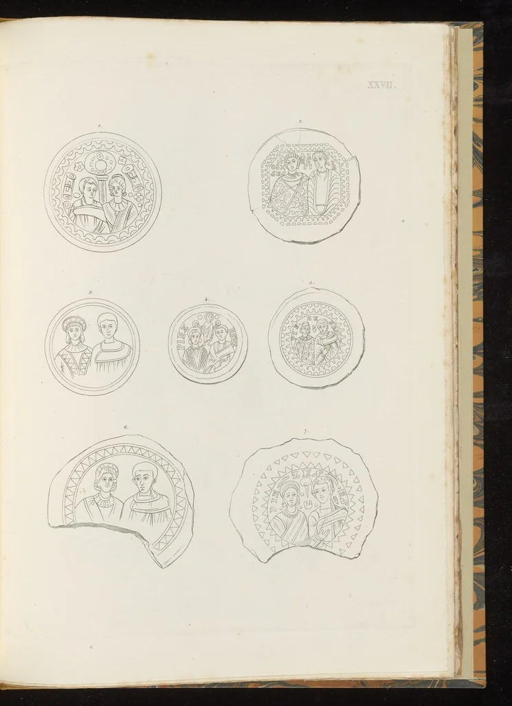 An illustration from Vetri ornati di figure in oro, trovati nei cimiteri dei cristiani primitivi di Roma, 1858, leaf 194