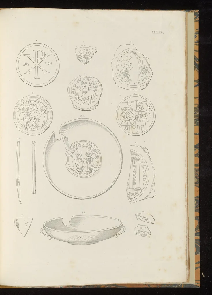 An illustration from Vetri ornati di figure in oro, trovati nei cimiteri dei cristiani primitivi di Roma, 1858, leaf 218