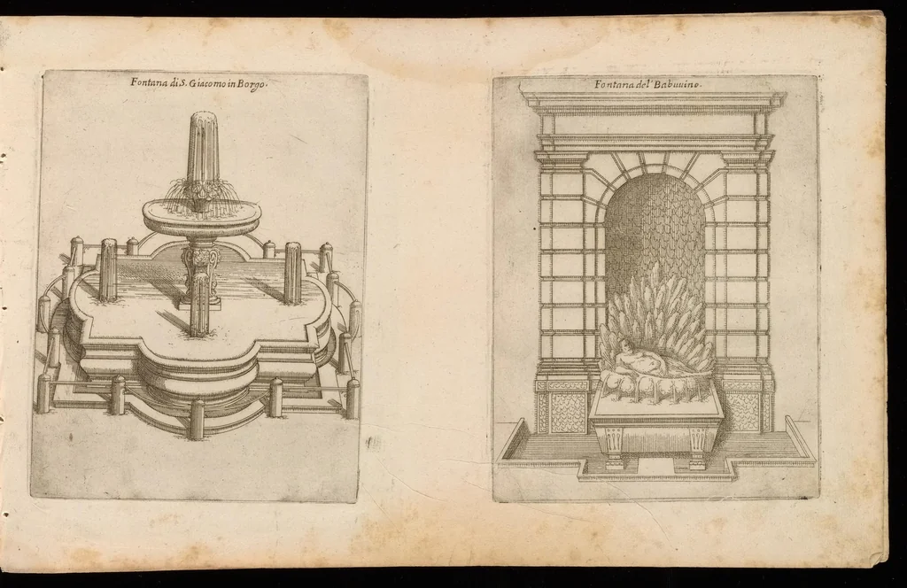 An illustration from Raccolta delle principali fontane dell'inclitta città di Roma, 1647, leaf 40