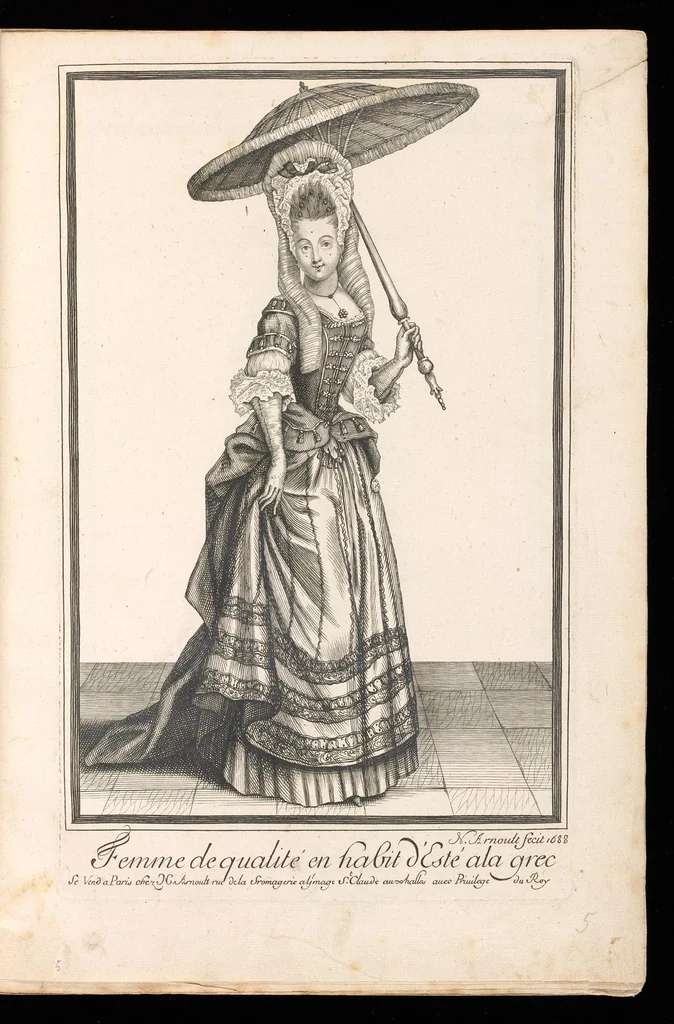 An illustration from Costumes français du 17e siècle, 1688, leaf 16