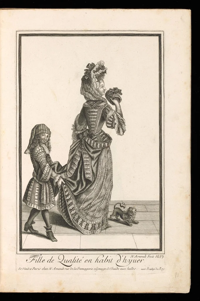 An illustration from Costumes français du 17e siècle, 1688, leaf 28