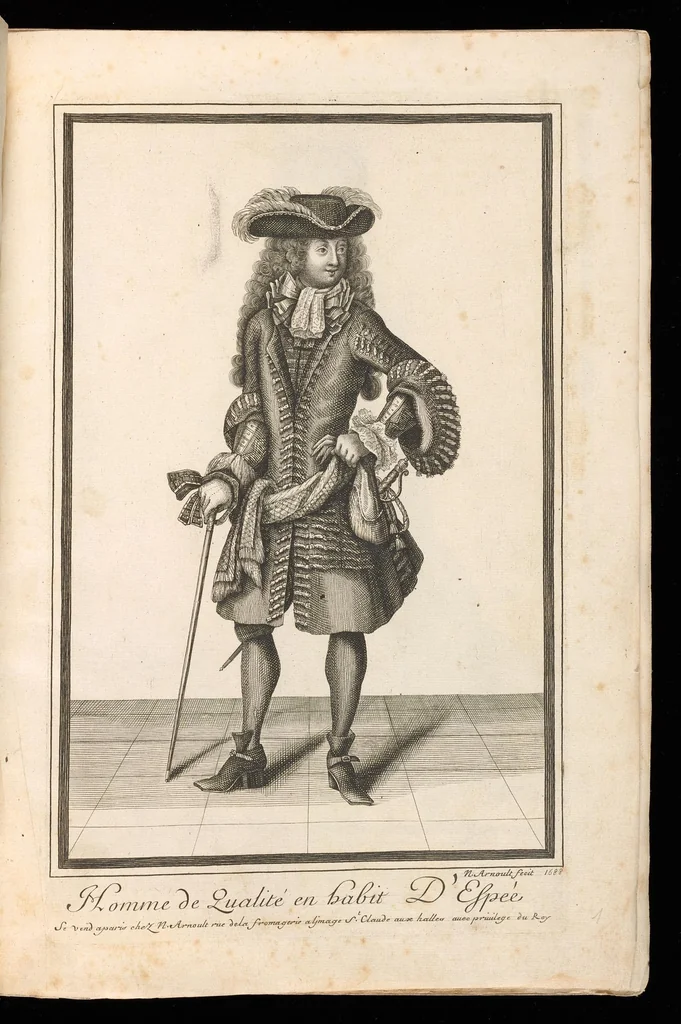 An illustration from Costumes français du 17e siècle, 1688, leaf 8