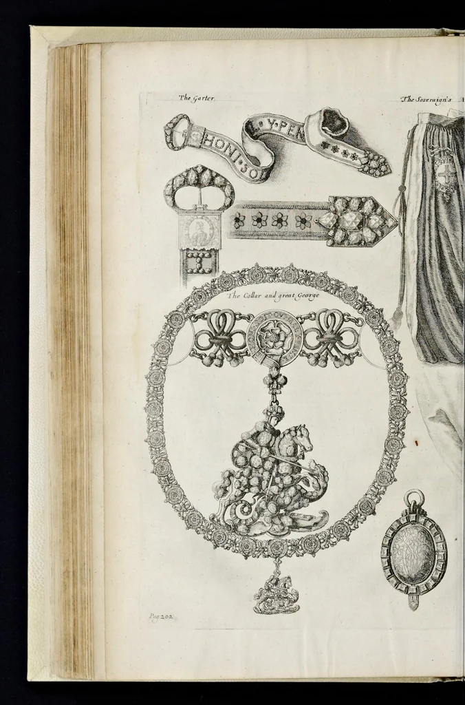 An illustration from The institution, laws & ceremonies of the most noble Order of the Garter : work furnished with variety of matter, relating to honor and noblesse, 1672, leaf 253