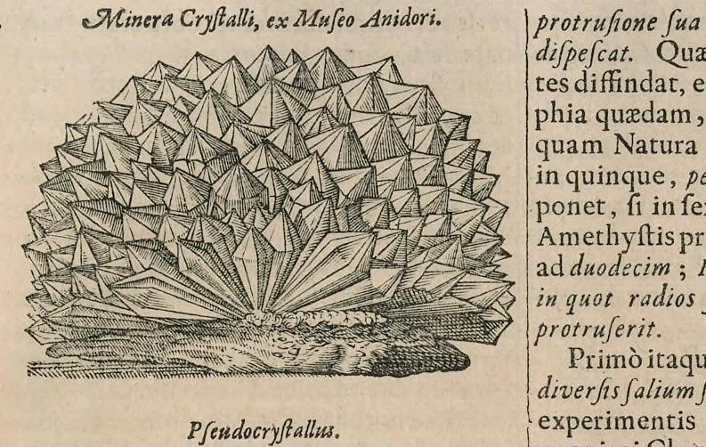 An illustration from Athanasii Kircheri e Soc. Jesu Mundus subterraneus : in XII libros digestus; quo divinum subterrestris mundi opificium, mira ergasteriorum naturae in eo distributio, verbo Pantamorphon [Greek work romanized] Protei regnum, universae denique naturae majestas & divitiae summa rerum varietate exponuntur, abditorum effectuum causae acri indagine inquisitae demonstrantur, cognitae per artis & naturae conjugium ad humanae vitae necessarium usum vario experimentorum apparatu, necnon novo modo & ratione applicantur, 1678, leaf 484