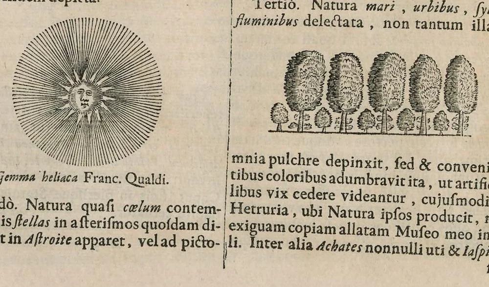 An illustration from Athanasii Kircheri e Soc. Jesu Mundus subterraneus : in XII libros digestus; quo divinum subterrestris mundi opificium, mira ergasteriorum naturae in eo distributio, verbo Pantamorphon [Greek work romanized] Protei regnum, universae denique naturae majestas & divitiae summa rerum varietate exponuntur, abditorum effectuum causae acri indagine inquisitae demonstrantur, cognitae per artis & naturae conjugium ad humanae vitae necessarium usum vario experimentorum apparatu, necnon novo modo & ratione applicantur, 1678, leaf 489