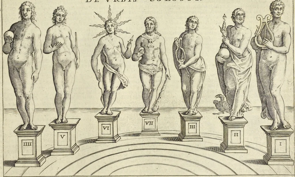 An illustration from Splendore dell'antica e moderna Roma : nel qvale si rappresentano tutti i principali tempii, teatri, anfiteatri, cerchi, naumachie, archi trionfali, obelischi, palagii, terme, curie, basiliche, fatti delli ré, consoli, dittatori, & imperadori romani : dignità ciuili, e militari, ordine de' trionfi, nomi di tutti i trionfanti, sacrificio militare; colonna Traiana, colonna Antonina, colonna milliaria, colonna rostrata, & colonna bellica; con li più segnalati giardini de gli antichi, e moderni Romani & altre cose notabili, con fatti, & imprese di quelli, da'quali sono stati eretti, e dedicati. : et in questa vltima impressione abbellito di molti disegni antichi, e moderni; & aggiuntoui le descrittioni delle figure cauate dall'antichi medaglie de gl'imperadori, in quatto linguagi latino, italiano, tedesco, e francese, per vtilità commune, 1641, leaf 236