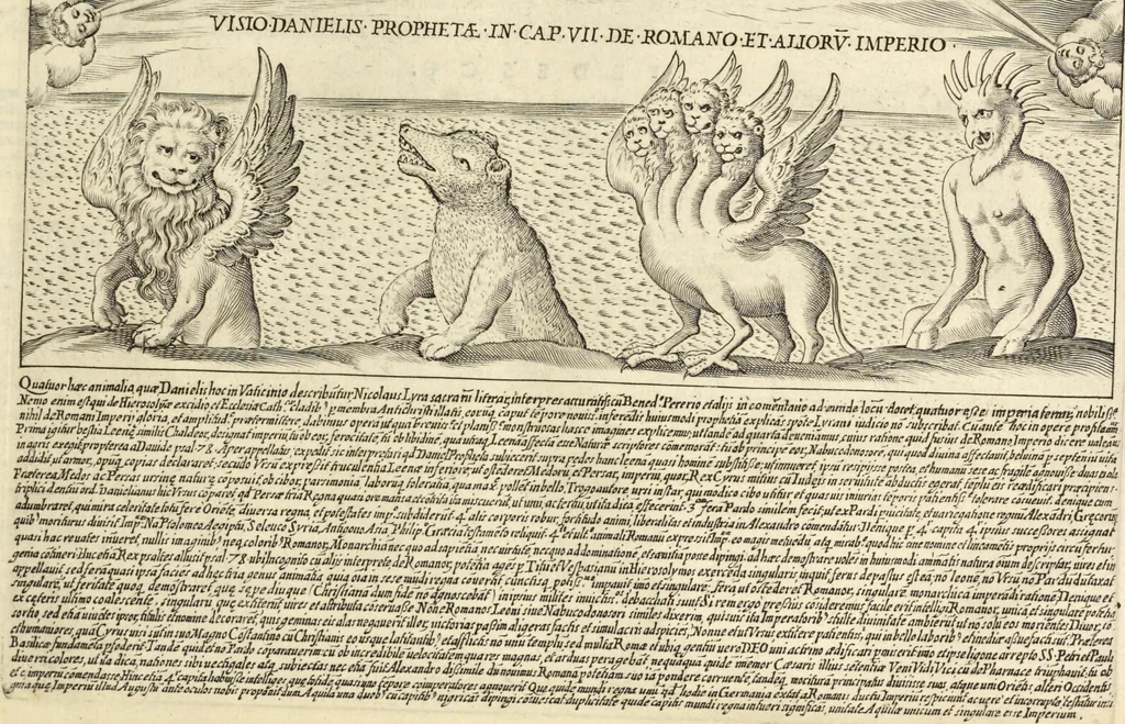 An illustration from Splendore dell'antica e moderna Roma : nel qvale si rappresentano tutti i principali tempii, teatri, anfiteatri, cerchi, naumachie, archi trionfali, obelischi, palagii, terme, curie, basiliche, fatti delli ré, consoli, dittatori, & imperadori romani : dignità ciuili, e militari, ordine de' trionfi, nomi di tutti i trionfanti, sacrificio militare; colonna Traiana, colonna Antonina, colonna milliaria, colonna rostrata, & colonna bellica; con li più segnalati giardini de gli antichi, e moderni Romani & altre cose notabili, con fatti, & imprese di quelli, da'quali sono stati eretti, e dedicati. : et in questa vltima impressione abbellito di molti disegni antichi, e moderni; & aggiuntoui le descrittioni delle figure cauate dall'antichi medaglie de gl'imperadori, in quatto linguagi latino, italiano, tedesco, e francese, per vtilità commune, 1641, leaf 32