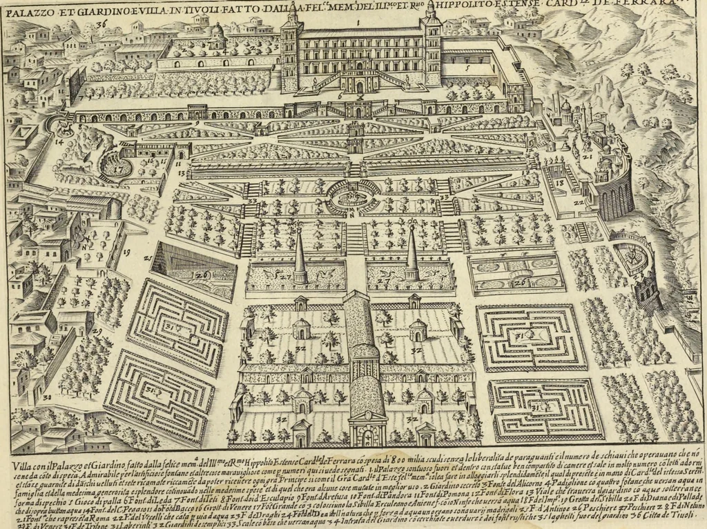 An illustration from Splendore dell'antica e moderna Roma : nel qvale si rappresentano tutti i principali tempii, teatri, anfiteatri, cerchi, naumachie, archi trionfali, obelischi, palagii, terme, curie, basiliche, fatti delli ré, consoli, dittatori, & imperadori romani : dignità ciuili, e militari, ordine de' trionfi, nomi di tutti i trionfanti, sacrificio militare; colonna Traiana, colonna Antonina, colonna milliaria, colonna rostrata, & colonna bellica; con li più segnalati giardini de gli antichi, e moderni Romani & altre cose notabili, con fatti, & imprese di quelli, da'quali sono stati eretti, e dedicati. : et in questa vltima impressione abbellito di molti disegni antichi, e moderni; & aggiuntoui le descrittioni delle figure cauate dall'antichi medaglie de gl'imperadori, in quatto linguagi latino, italiano, tedesco, e francese, per vtilità commune, 1641, leaf 352
