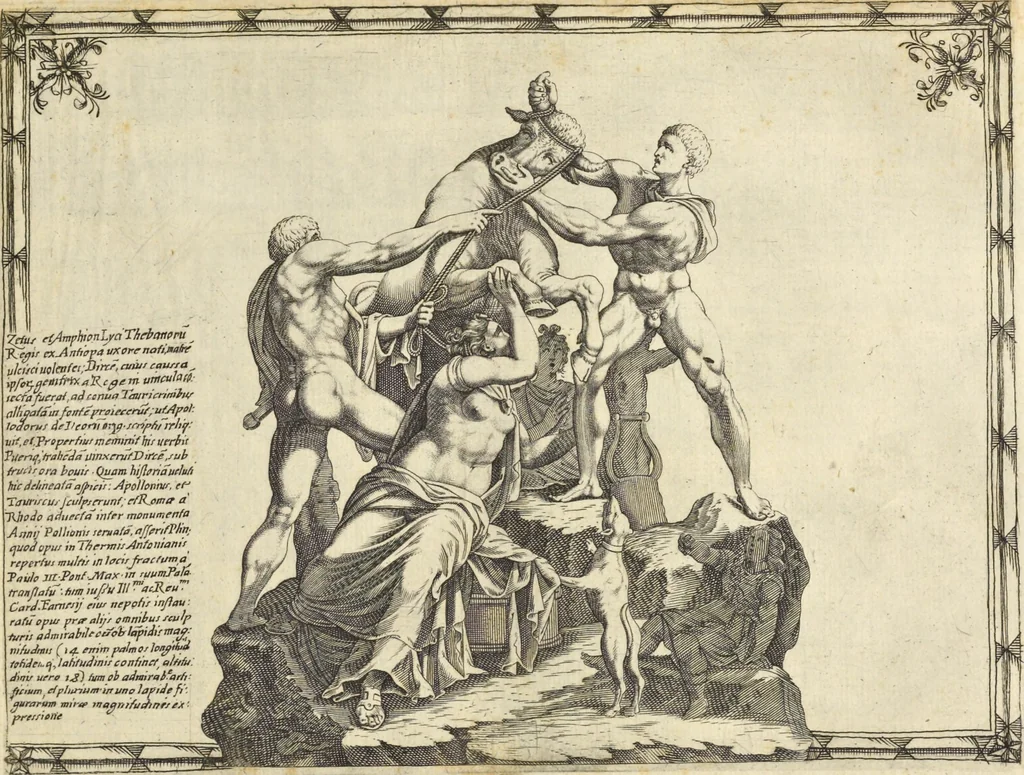An illustration from Splendore dell'antica e moderna Roma : nel qvale si rappresentano tutti i principali tempii, teatri, anfiteatri, cerchi, naumachie, archi trionfali, obelischi, palagii, terme, curie, basiliche, fatti delli ré, consoli, dittatori, & imperadori romani : dignità ciuili, e militari, ordine de' trionfi, nomi di tutti i trionfanti, sacrificio militare; colonna Traiana, colonna Antonina, colonna milliaria, colonna rostrata, & colonna bellica; con li più segnalati giardini de gli antichi, e moderni Romani & altre cose notabili, con fatti, & imprese di quelli, da'quali sono stati eretti, e dedicati. : et in questa vltima impressione abbellito di molti disegni antichi, e moderni; & aggiuntoui le descrittioni delle figure cauate dall'antichi medaglie de gl'imperadori, in quatto linguagi latino, italiano, tedesco, e francese, per vtilità commune, 1641, leaf 46