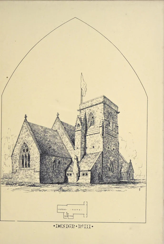 An illustration from Designs for country churches, 1850, leaf 20