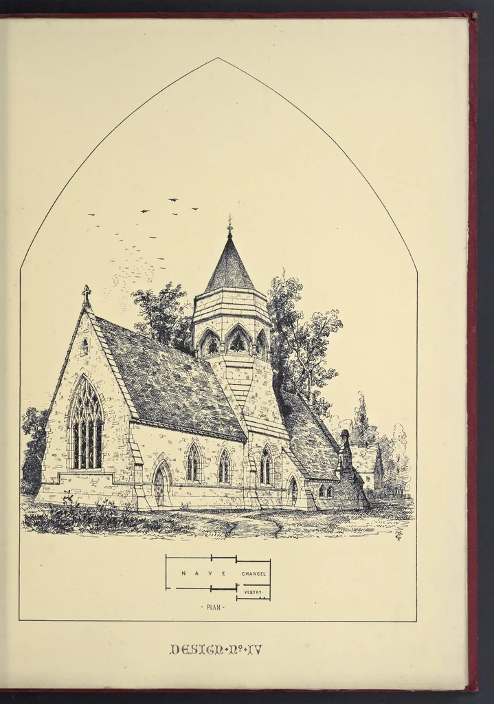 An illustration from Designs for country churches, 1850, leaf 22