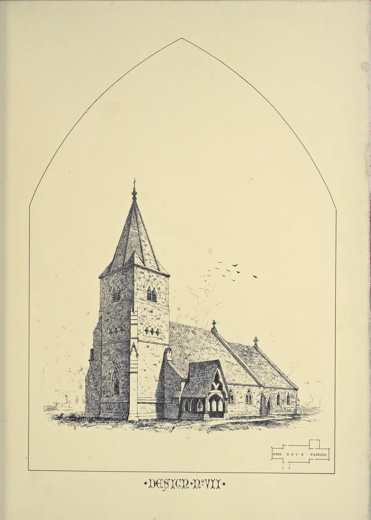 An illustration from Designs for country churches, 1850, leaf 28