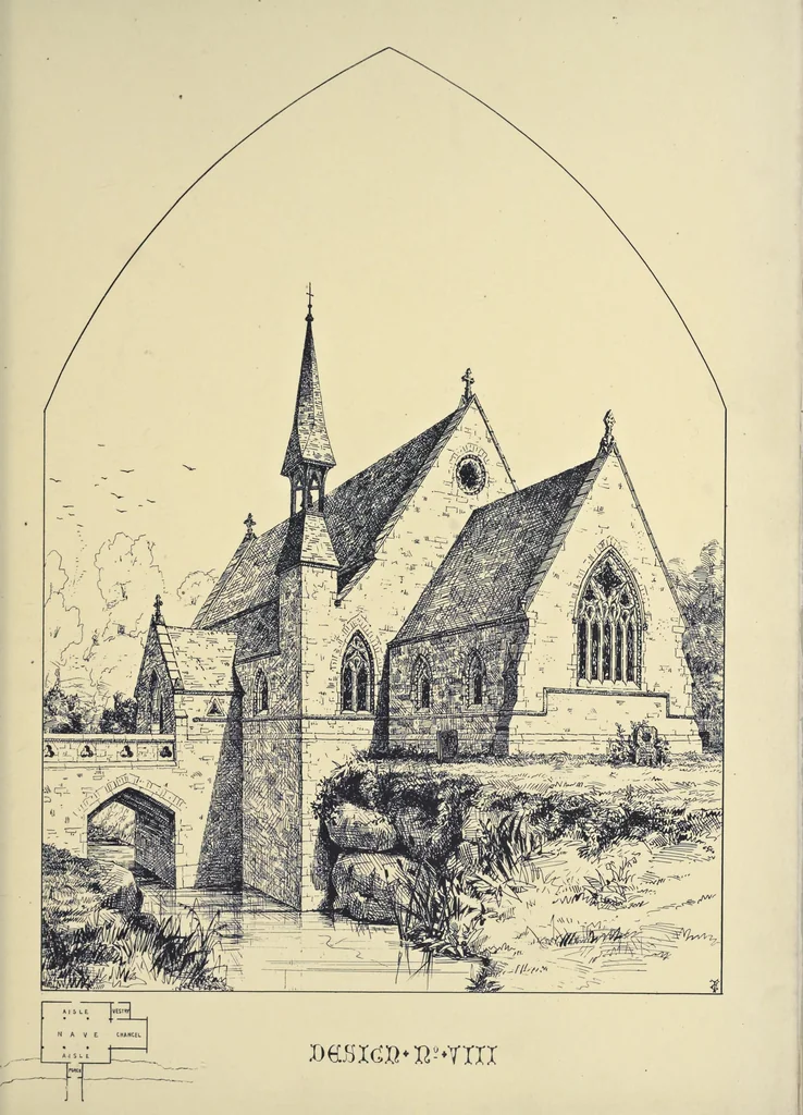 An illustration from Designs for country churches, 1850, leaf 30