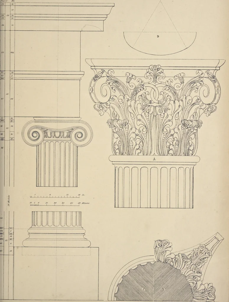 An illustration from Rural architecture : a series of designs, for ornamental cottages and villas, exemplified in plans, elevations, sections, and details, with descriptions, 1856, leaf 144