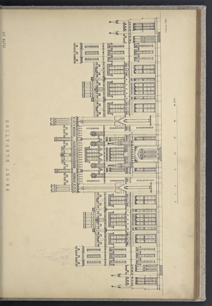 An illustration from Rural architecture : a series of designs, for ornamental cottages and villas, exemplified in plans, elevations, sections, and details, with descriptions, 1856, leaf 224