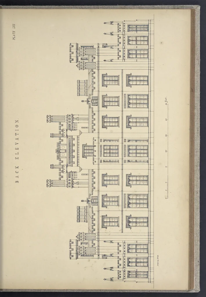 An illustration from Rural architecture : a series of designs, for ornamental cottages and villas, exemplified in plans, elevations, sections, and details, with descriptions, 1856, leaf 226