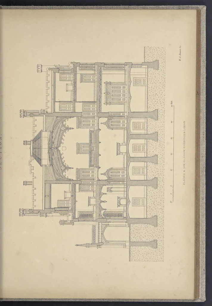 An illustration from Rural architecture : a series of designs, for ornamental cottages and villas, exemplified in plans, elevations, sections, and details, with descriptions, 1856, leaf 228