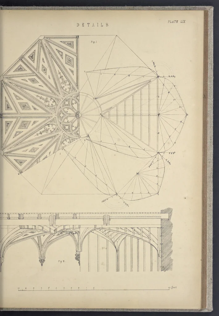An illustration from Rural architecture : a series of designs, for ornamental cottages and villas, exemplified in plans, elevations, sections, and details, with descriptions, 1856, leaf 230