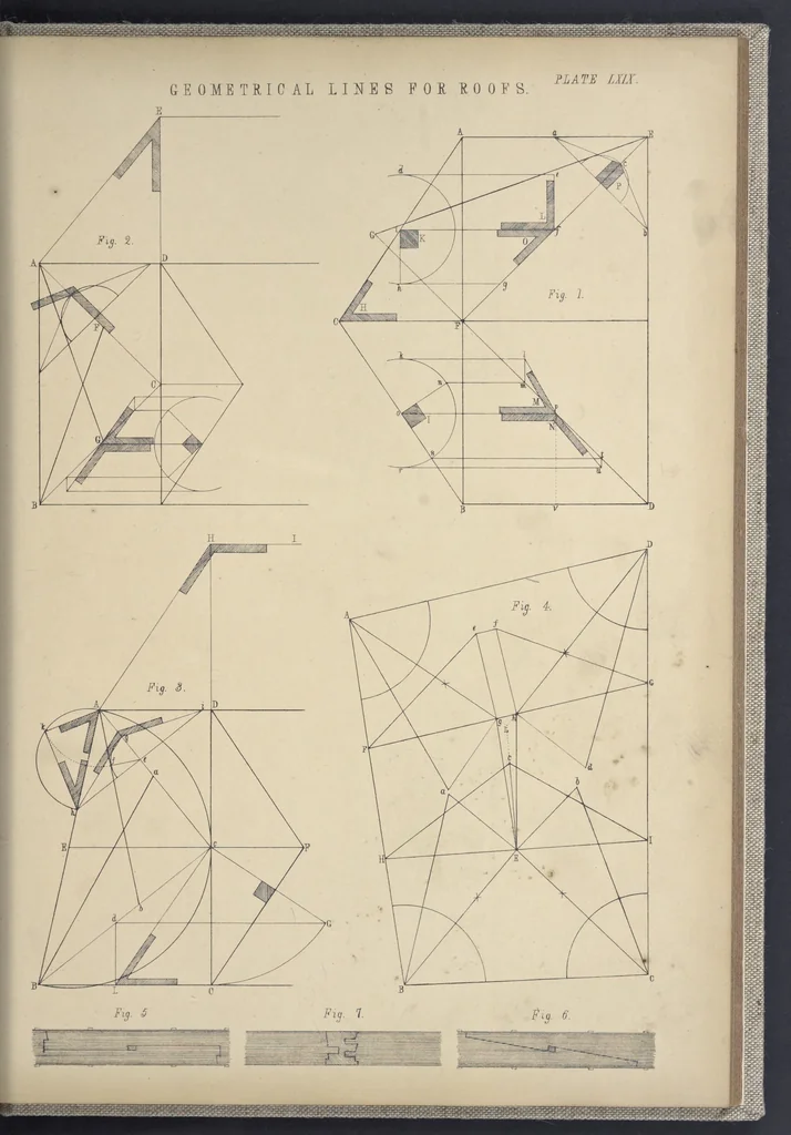 An illustration from Rural architecture : a series of designs, for ornamental cottages and villas, exemplified in plans, elevations, sections, and details, with descriptions, 1856, leaf 250