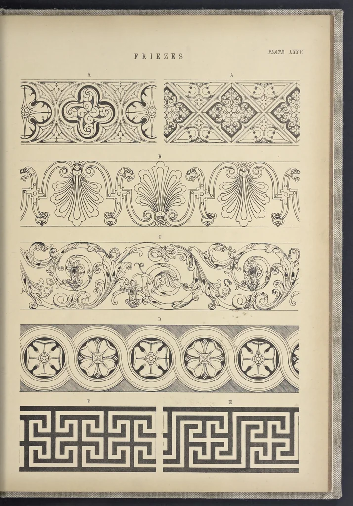 An illustration from Rural architecture : a series of designs, for ornamental cottages and villas, exemplified in plans, elevations, sections, and details, with descriptions, 1856, leaf 262